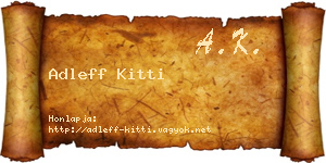 Adleff Kitti névjegykártya